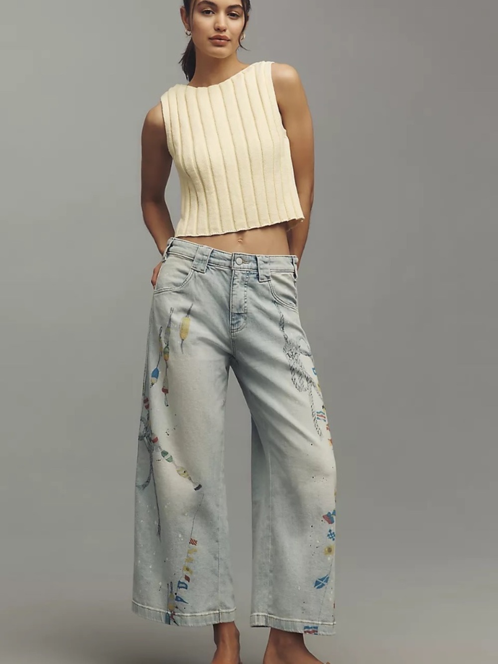 Anthropologie Pilcro High Rise Crop Tapered Carpenter Jeans 28